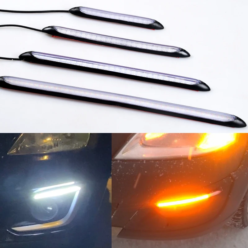 2Pcs Led Car Daytime Running Lights Waterproof Headlight Turn Singal