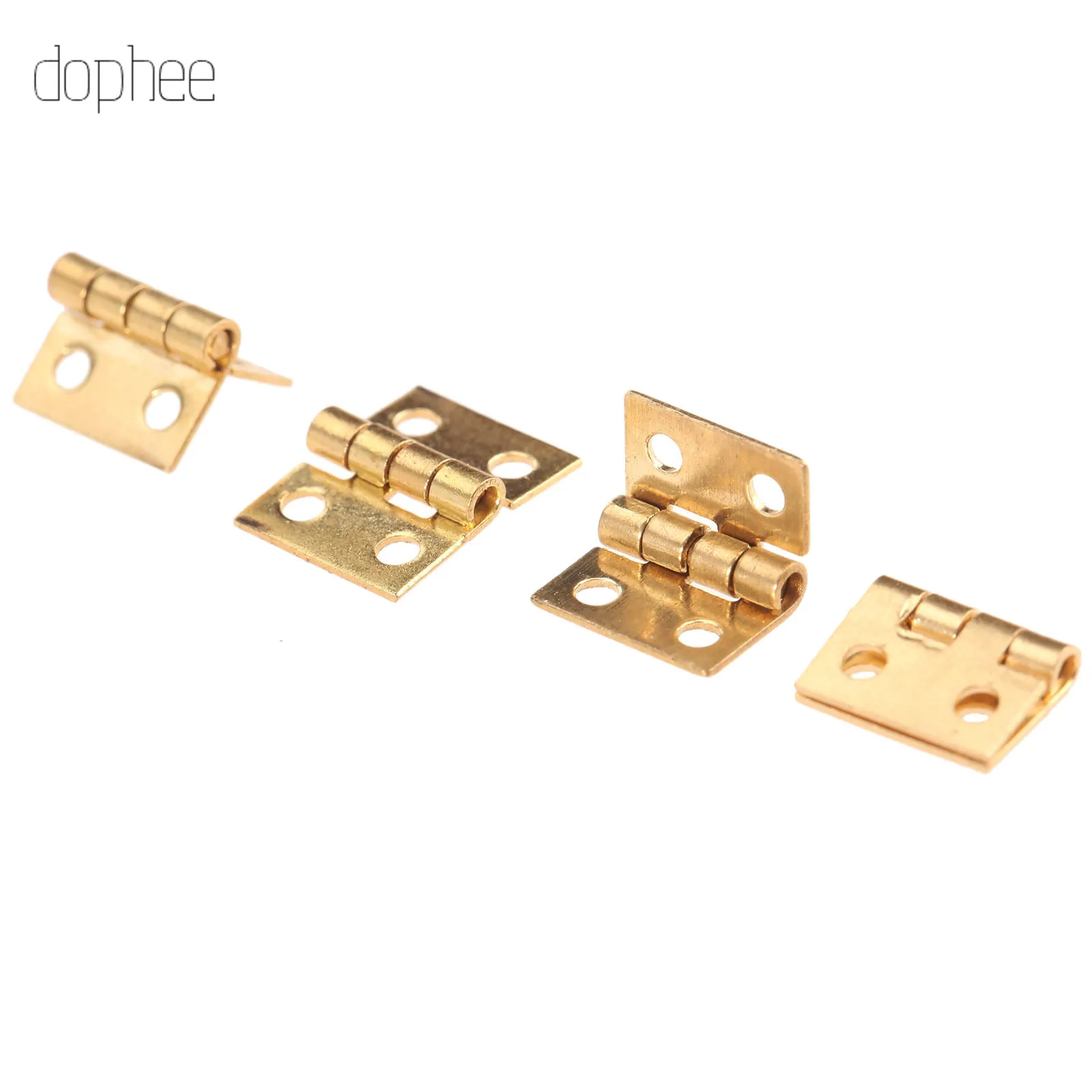 Dophee 20 шт мини латунный шарнир золотой для домашнего шкафа мебели латунный шарнир кукольный домик Миниатюрный шкафчик шкаф 10 мм* 8 мм