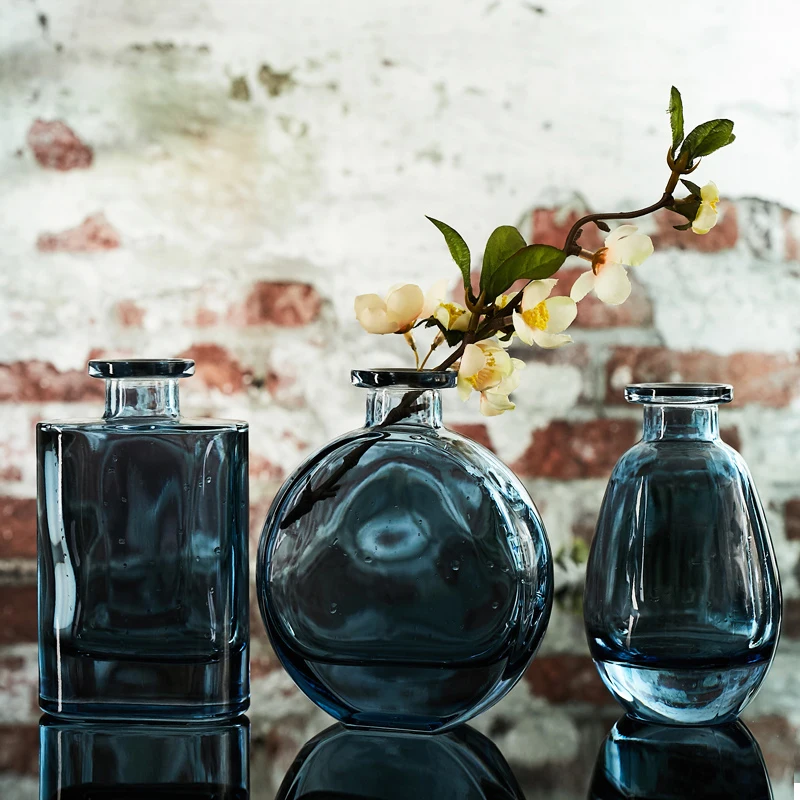 

Nordic creative mini glass vase Crafts Desktop transparent Flower Vases ydroponic Container aromatherapy bottle home decoration