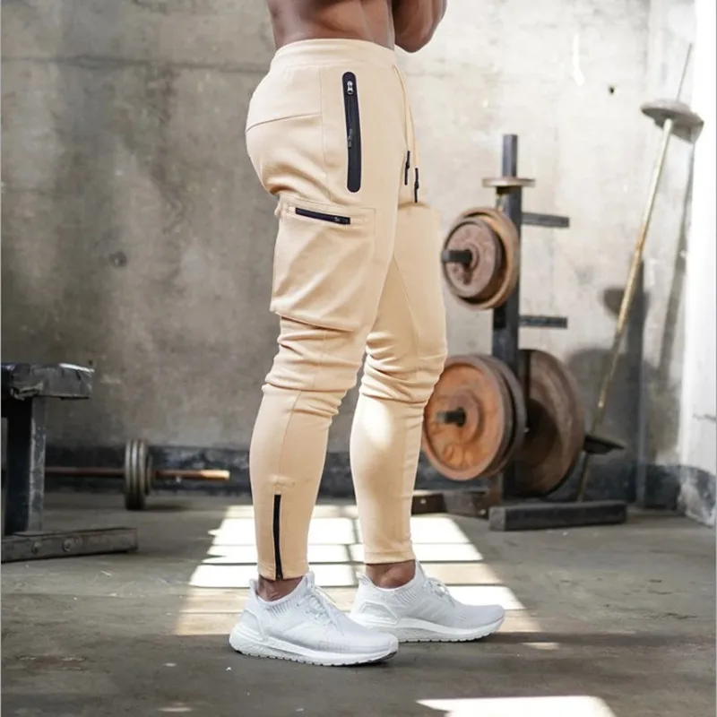 Casual Pants Sports Pants Casual Sports Pants Men Jogger Pants Sweatpants Man Gym Workout Fitness Cotton Trousers Male Casual Fashion Skinny Sports Pants Zipper Design