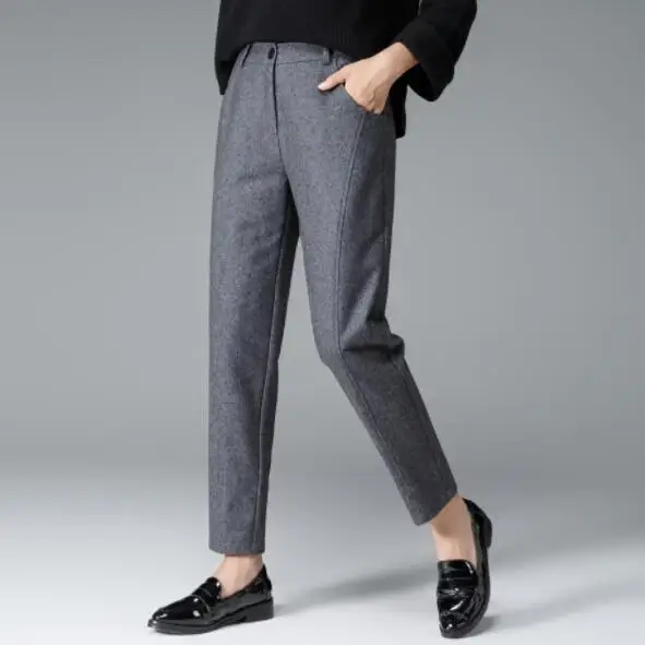 Новинка осени 2020 женские штаны шаровары теплые шерстяные эластичные со средней