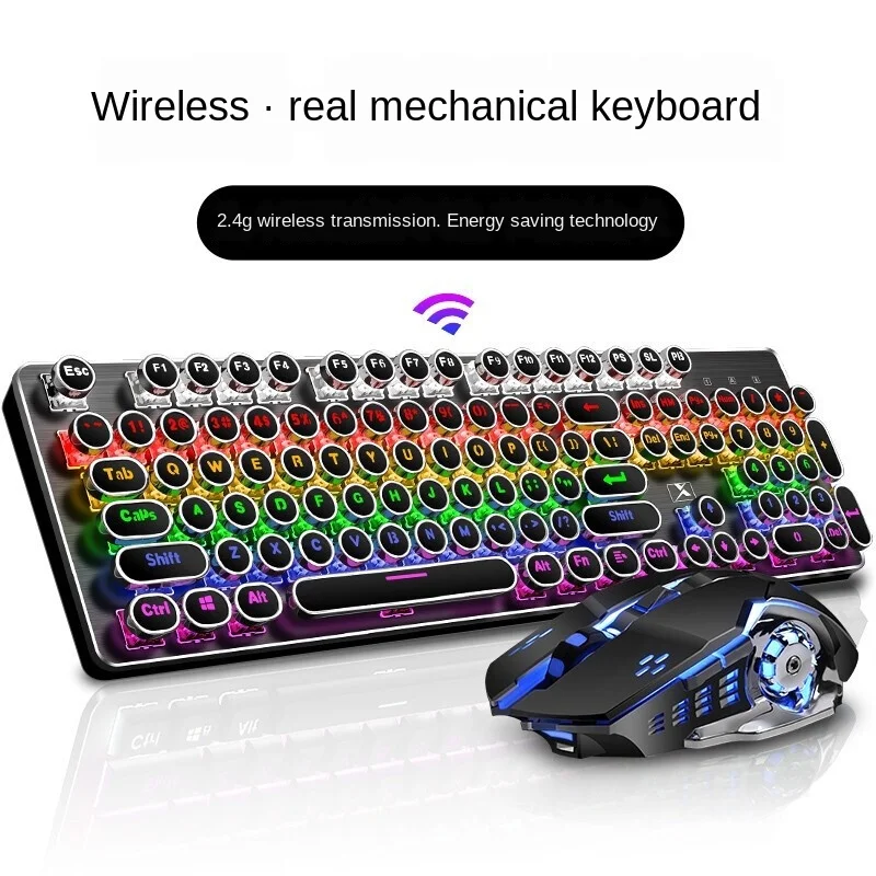 Rechargeable Wireless Real mechanical keyboard mouse set peripheral unlimited keyboard and mouse notebook Apple computer desktop