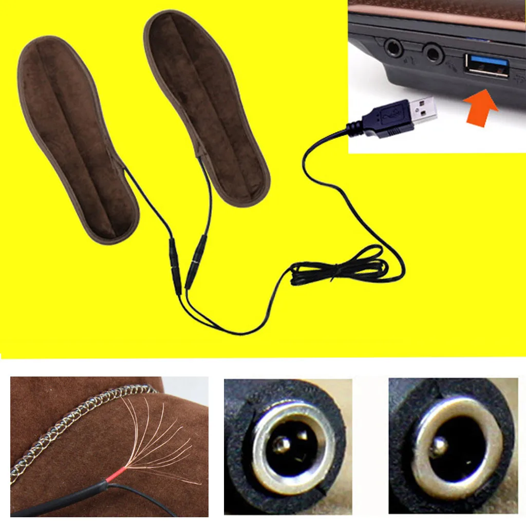 1 пара Usb стельки с электрическим подогревом для женщин и мужчин стельки с подогревом для обуви зимние теплые стельки для обуви теплые стельки