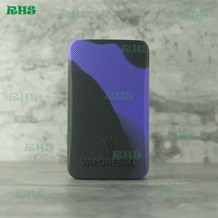 black purple 5 шт. Новое поступление~ RHS силиконовый чехол для GEN 220W TC Box MOD Vape текстура кожи крышка рукава - Цвет: black purple