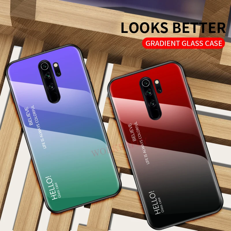 Чехол для телефона из закаленного стекла для Xiaomi Redmi Note 8 Pro, мягкий чехол из ТПУ с градиентным цветом, чехол для Xiaomi Note 8 Redmi Note8 Plus