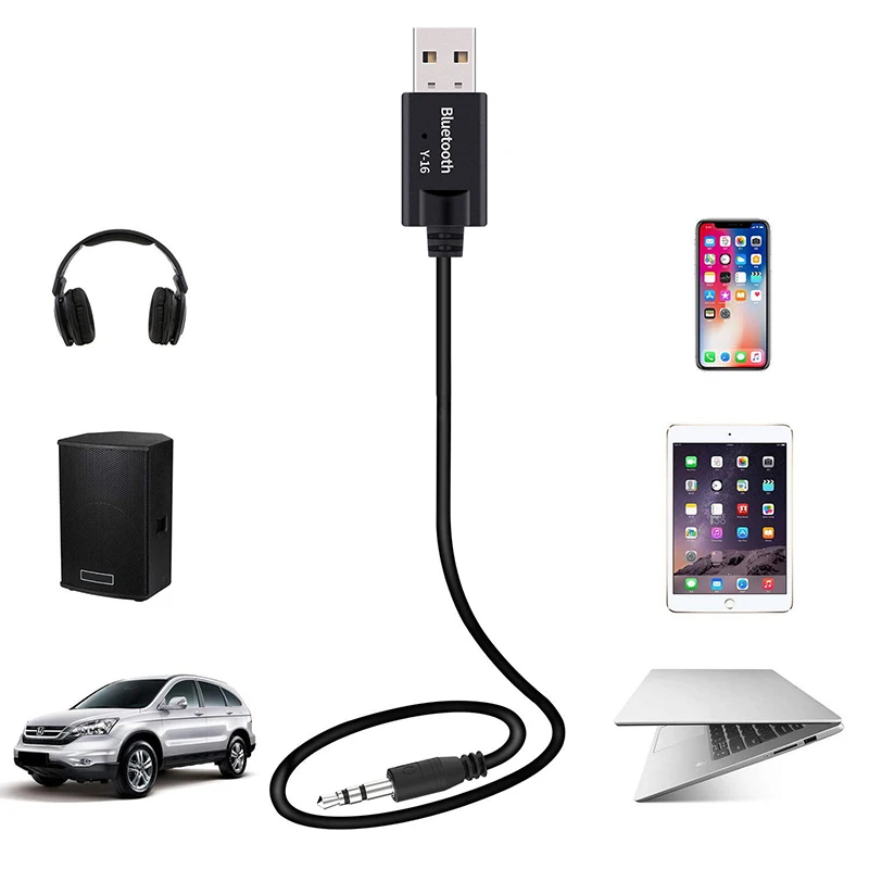 Bluetooth приемник USB аудио приемник Bluetooth 4,2 ключ 3,5 мм AUX Jack беспроводной автомобильный музыкальный передатчик Кабель-адаптер