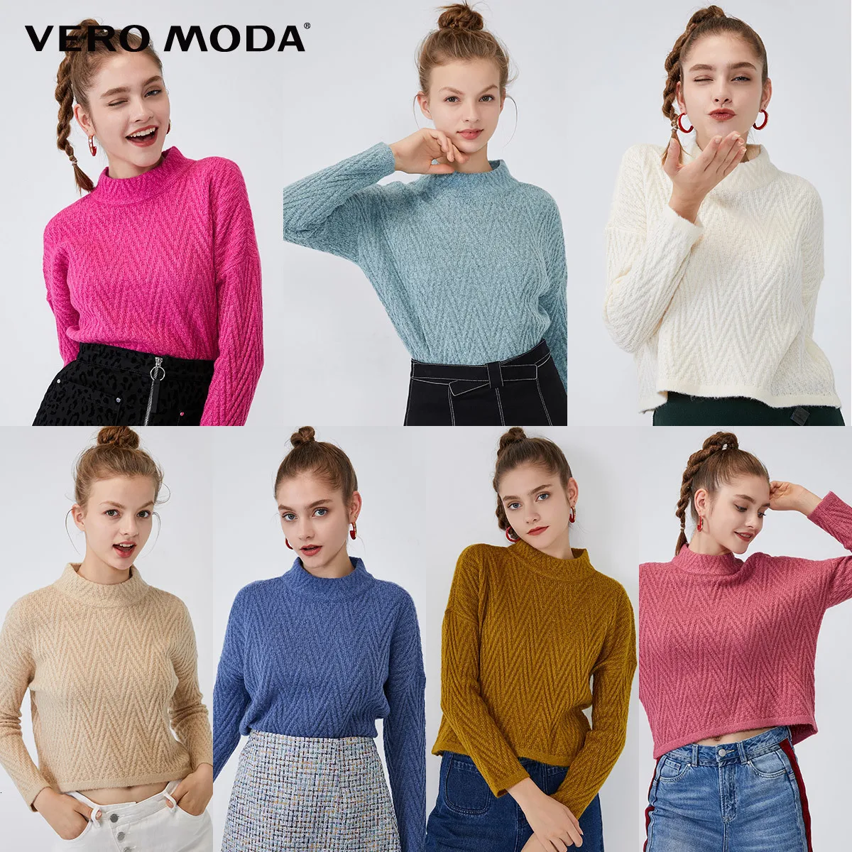 Vero Moda/Новинка 2019 года закрытое платье с открытыми плечами Weven Trui |