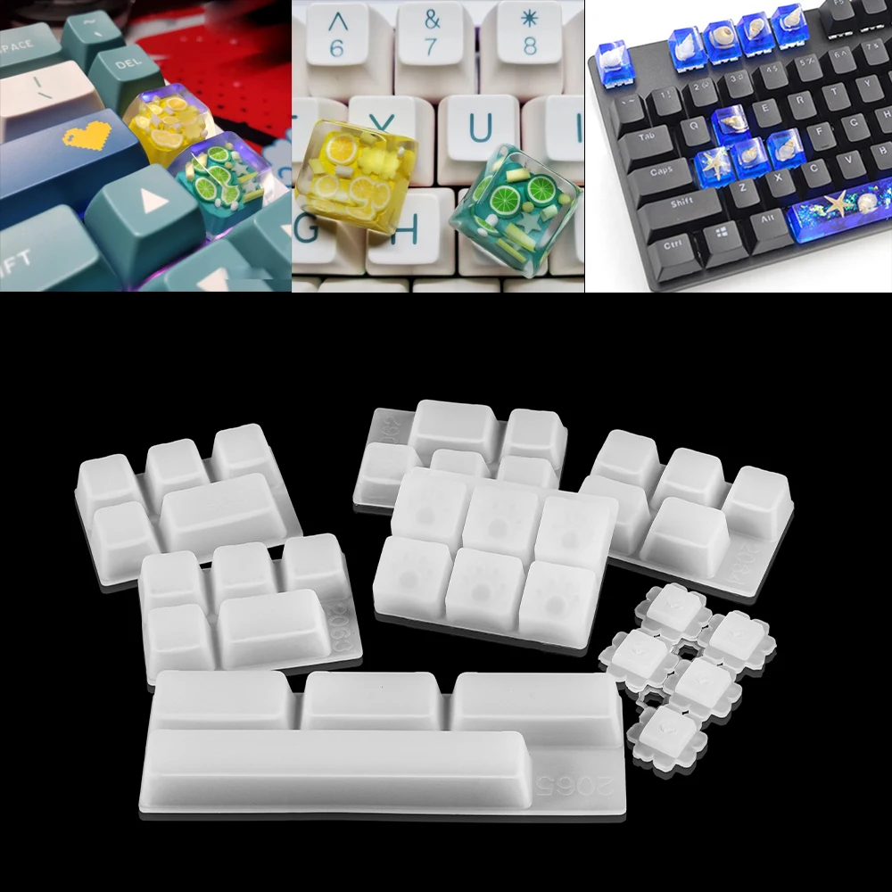 1pcs Gaming Mechanical Keyboard Key Cap Silicone Molds Crystal Epoxy Resin Casting Mold For DIY Handmade Craft Making Tools 7pcs diy mechanical keyboard key cap silicone mold uv crystal epoxy molds handmade crafts making tools