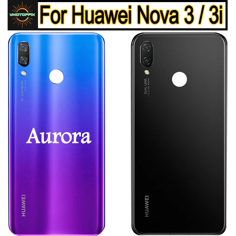Оригинальная крышка батарейного отсека для Huawei Nova 3I Задняя стеклянная Крышка 3