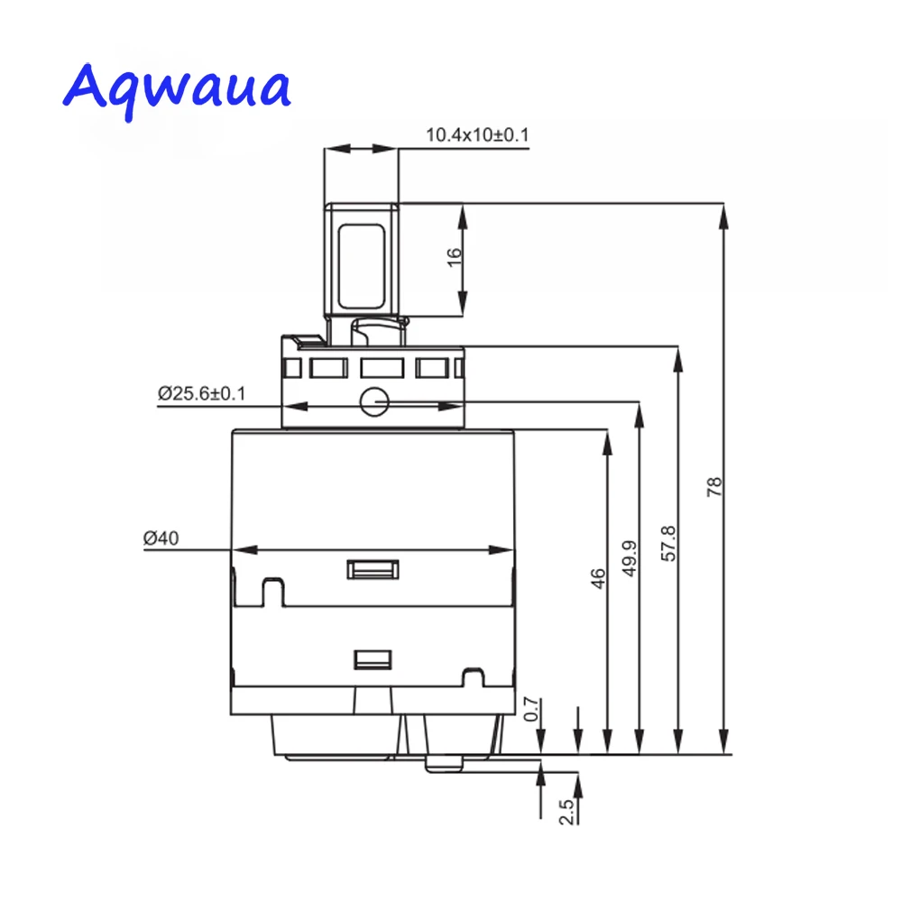 Aqwaua-Ceramic Disc Mixer Faucet Cartridge, Balanço de pressão, Tipo rotativo, com distribuidor, Peça de substituição do filtro, 40mm
