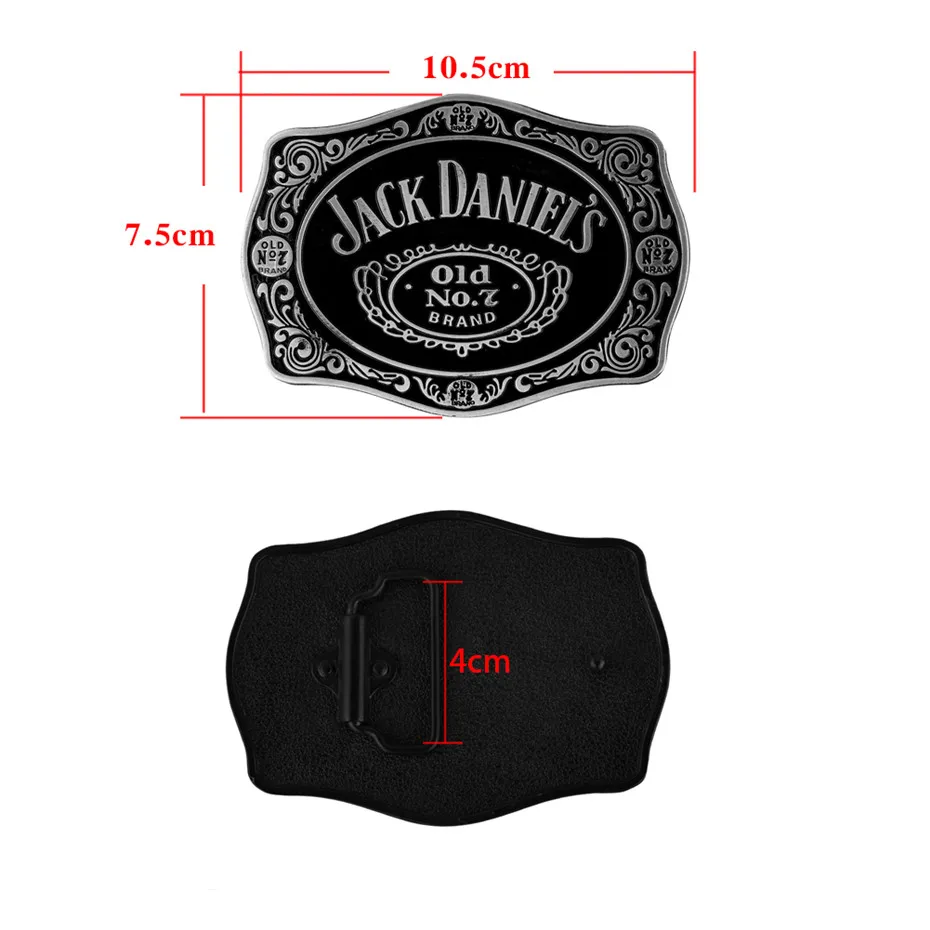 Мужской ремень в стиле панк Jack Daniels с пряжками, пряжка из цинкового сплава, модная мужская пряжка с Т-образным ремешком для ремней 4 см