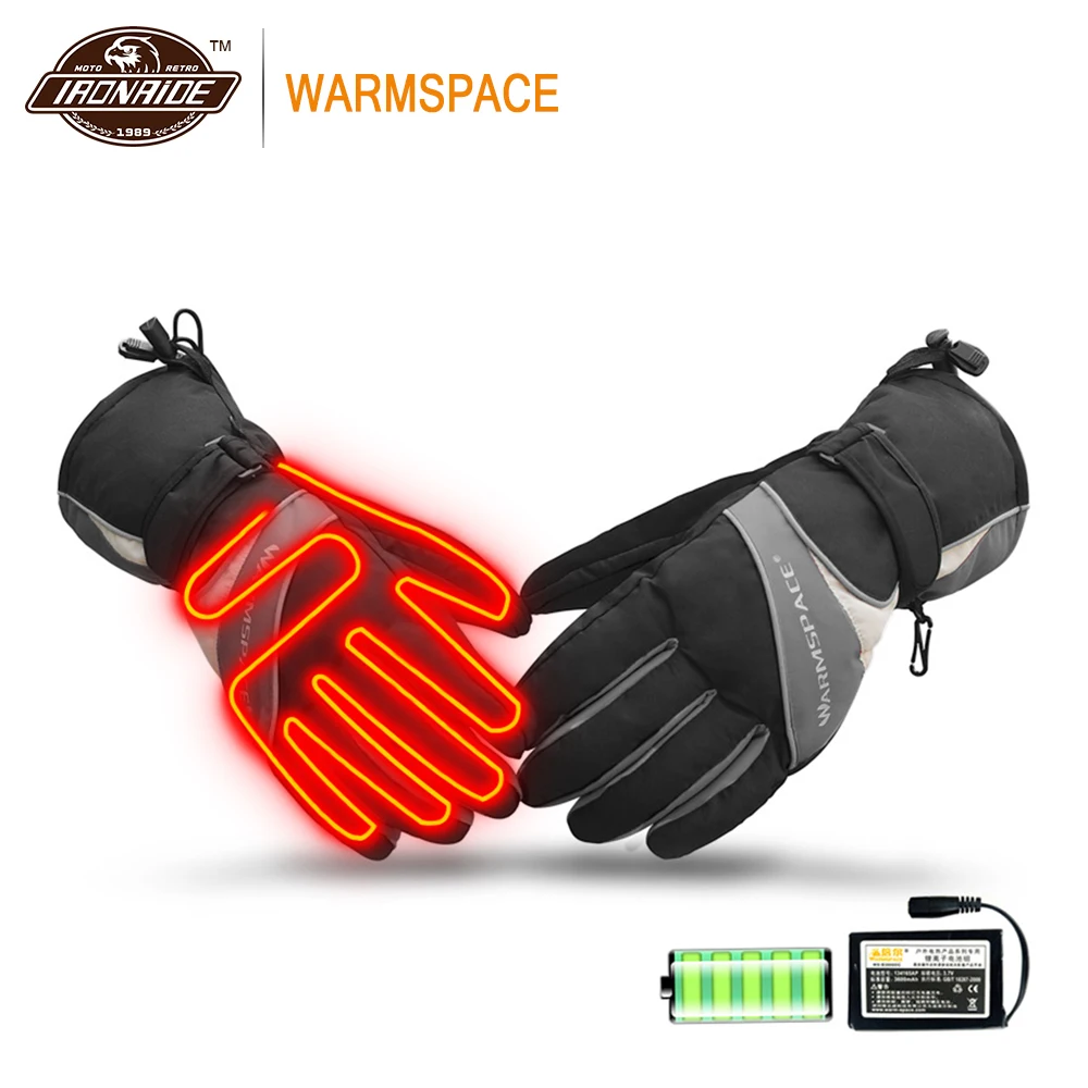 WARMSPACE, 55 градусов, мотоциклетные перчатки, перчатки с подогревом, водонепроницаемые, для верховой езды, мото перчатки, сенсорный экран, теплые перчатки для зимы