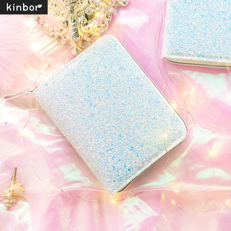 

Kinbor A6 Creative Hand Book Self-filling Schedule Zipper Bag Rainbow Diamond Diary Notebook Efficiency Plan Book School Office