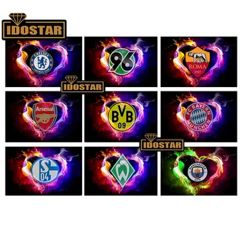 

5D Diy Diamond Painting Full Square/Round Drill Team Badge Football Icon 3d Diamond Embroidery Mosaic Kids Home Decor Gift