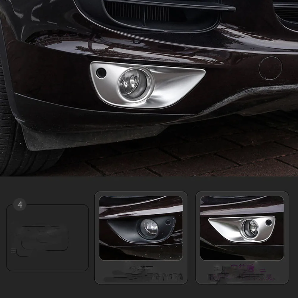 Для Porsche Cayenne- аксессуары сетчатые полосы передний светильник для бровей противотуманный светильник декоративная отделка наклейка крышка