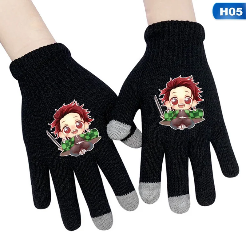 Перчатки с героями мультфильмов, аниме, демон, убийца, Kimetsu no Yaiba, перчатки на палец - Цвет: GLV0706H05