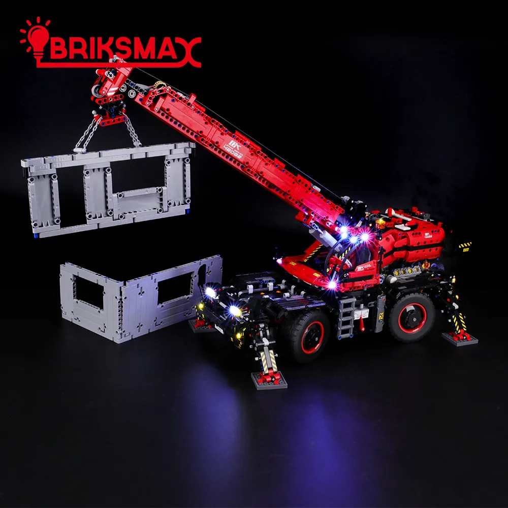 BriksMax Led Light Up Kit для серии Technic вездеходный кран строительные блоки совместимы с 42082(не включает модель