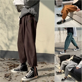 

2020 Spring And Autumn New Japanese Youth Popular Pure Color Straight Leg Pants Fashion Loose Wild Casual Pants M-3XL