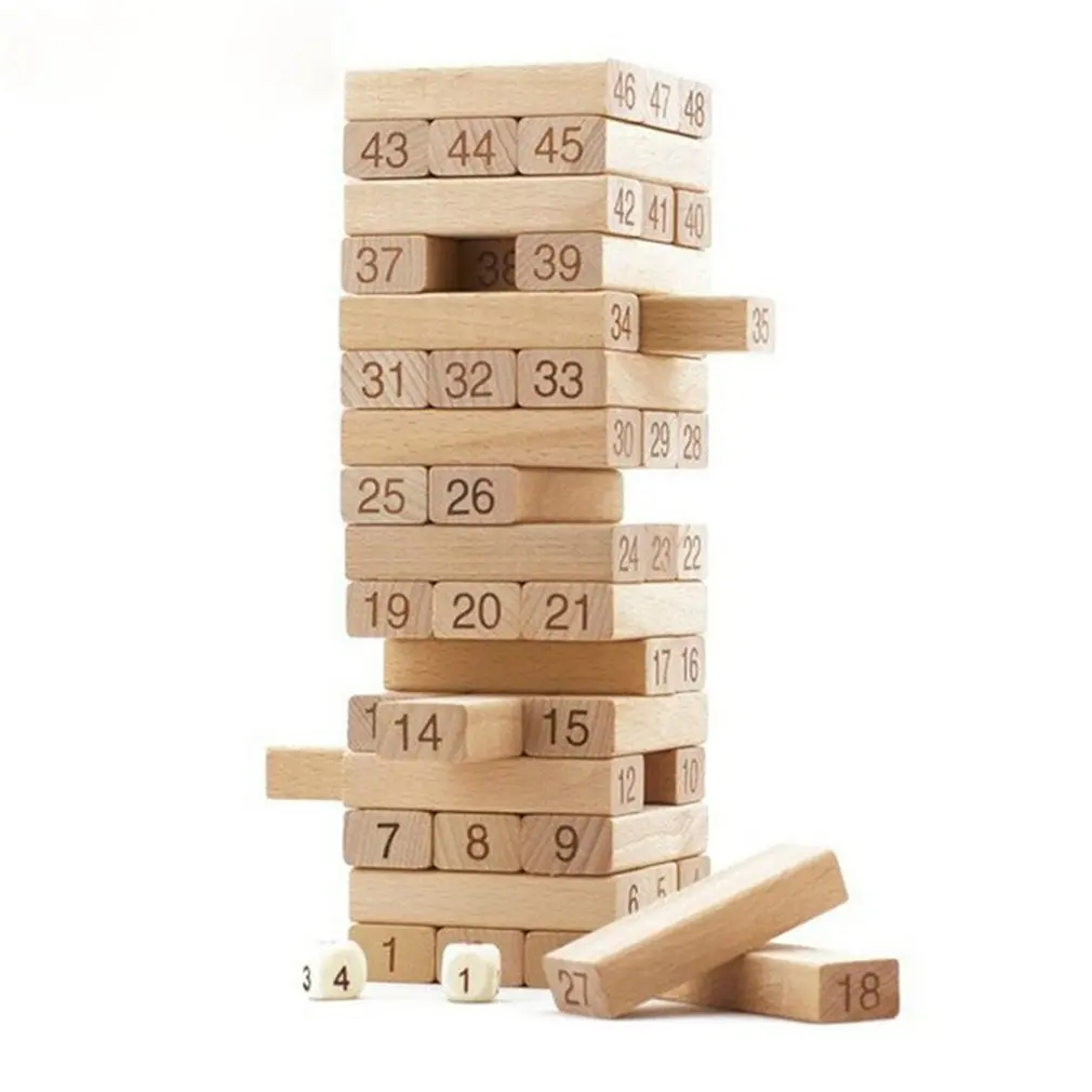 54 шт. количество свертывания Timbers деревянные блоки игры укладки блоки Укладки Башня веселье Открытый Газон Двор игра Образование игрушка