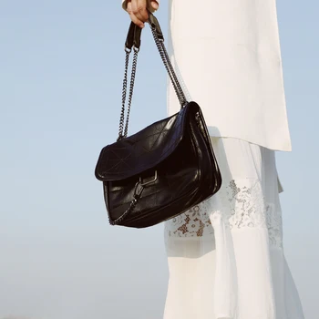 

Vintage fashion black bag soft PU zipper hasp shoulder bag women handbag high capacity bags for women 2020 new messenger bag