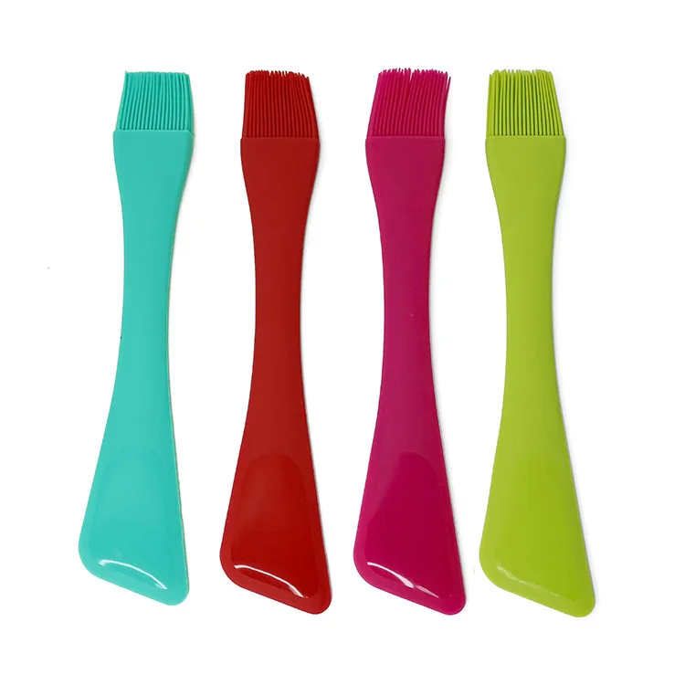 

4pcs Cake tools butter scraper silicone brush Multifunctional silicone kitchen products Double dual Baking Tool Color random