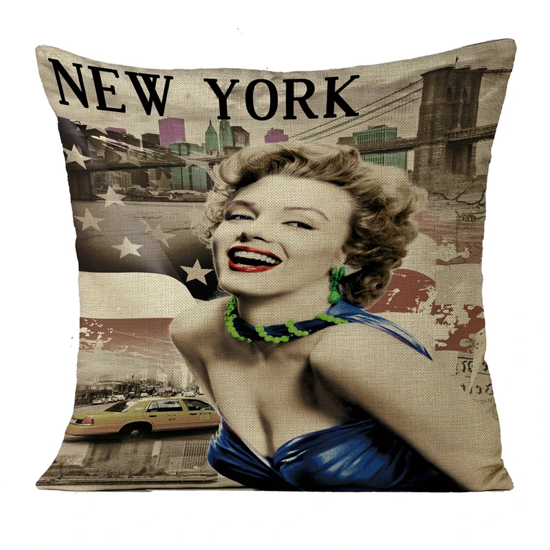 Marilyn Подушка с изображением Монро наволочка супер качество белье Монро портрет наволочки для диванной подушки диване подушки декоративные наволочки - Цвет: 2