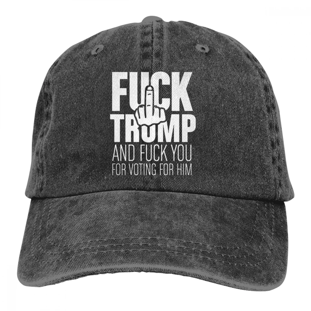 Fxxk Trump и Fxxk вы за то, что голосуете за него, темно-синий унисекс Мужские Женские джинсовые бейсболка с ремешком, регулируемая шапка для гольфа, папы