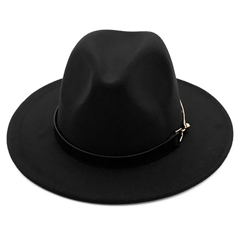 Женская Фетровая Шляпа Fedora, зимние шляпы с широкими полями, осенняя мода, женская шляпа из имитации шерсти, мужская фетровая шляпа