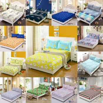 

Cute Fruit Geometric Print Bed Mattress Cover Brushed Polyester Full Fitted Sheet Mattress Protector Cover with Elastic