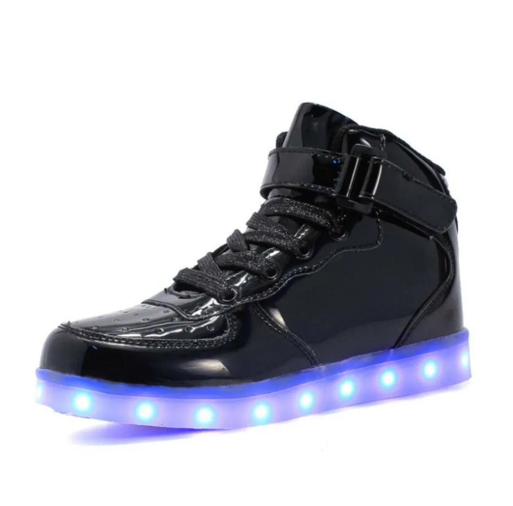 

EU 25-46 Led Shoes for kids and adults USB charger Light Up Air force for boys girls men women Fashion Party Glowing Sneakers