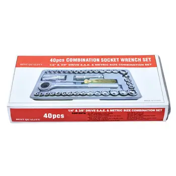 

40 Pcs Car Manual Combination Repair Tool Set Sleeve Wrench Set Durable Hard