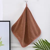 High Density Small Hand Towel 30x30cm Pineapple Hanging Kitchen Cleaning Towel Handkerchief Solid Color Washing Cleaning Towel 4