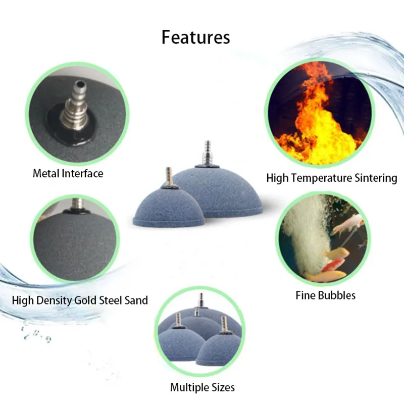60mm 80mm Aquarium Air Stone Bubble Stone Aerator for Aquarium Fish Tank Pump Hydroponic Oxygen Plate Mini Air Pump Accessories 4