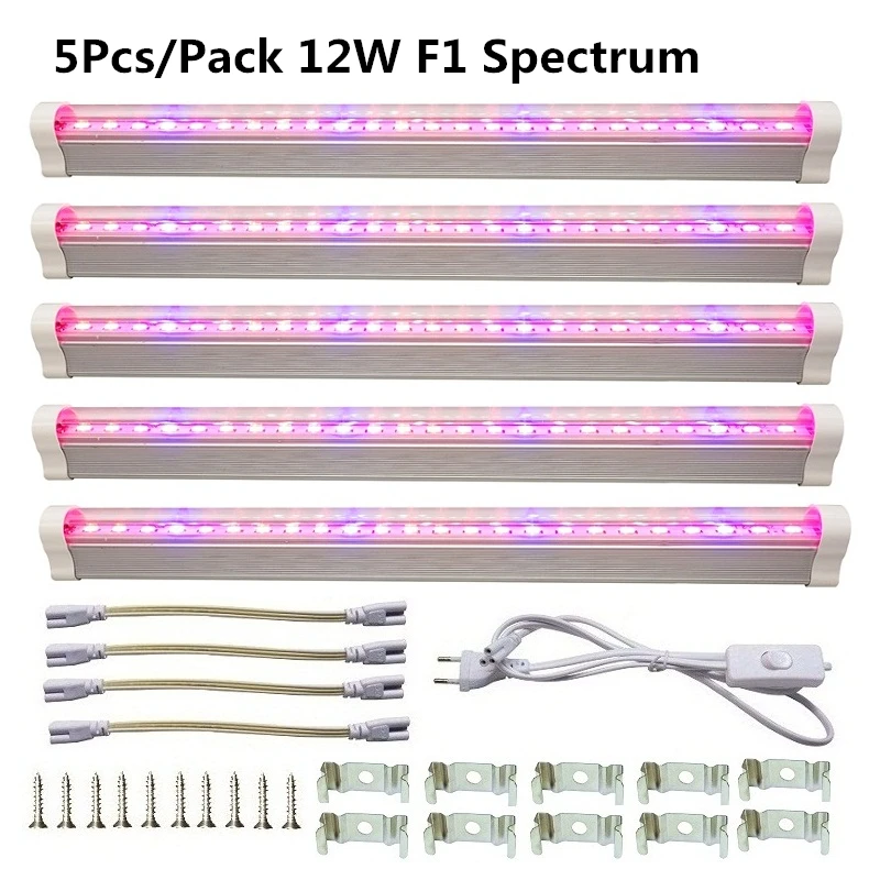 5Pcs 12W F1 30.4cm Фитолампа растения семенаты цветов комнатных лампа для растений комнатные растения фитолампы растения комнатные лампы для растений - Испускаемый цвет: 5Pcs 12W F1 30.4cm
