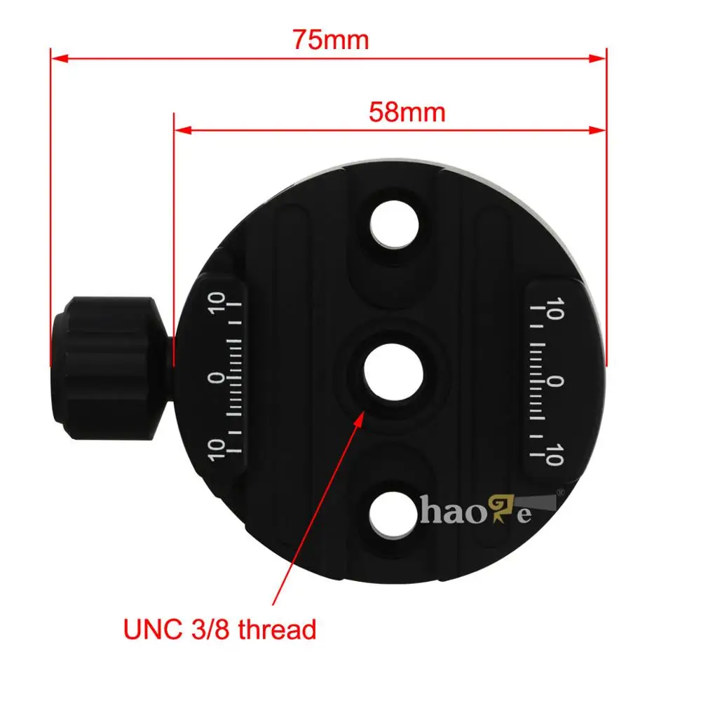 Adaptador com Placa de Liberação Rápida para Câmera Cabeça de Bola Compatível com Arcos Braçadeira para Botão de Parafuso de 58mm Haoge Tripé Monopé Suíços - Image 3