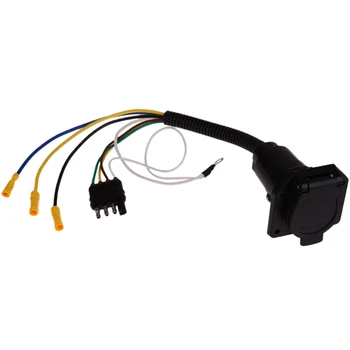 

4-Way Flat To 7-Way Rv Blade Trailer End Electrical Adapter Plug