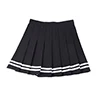 Женская модная летняя плиссированная юбка с высокой талией, юбка для костюмированной вечеринки, женские мини-юбки, короткие летние школьные женские полосатые юбки - Цвет: Черный