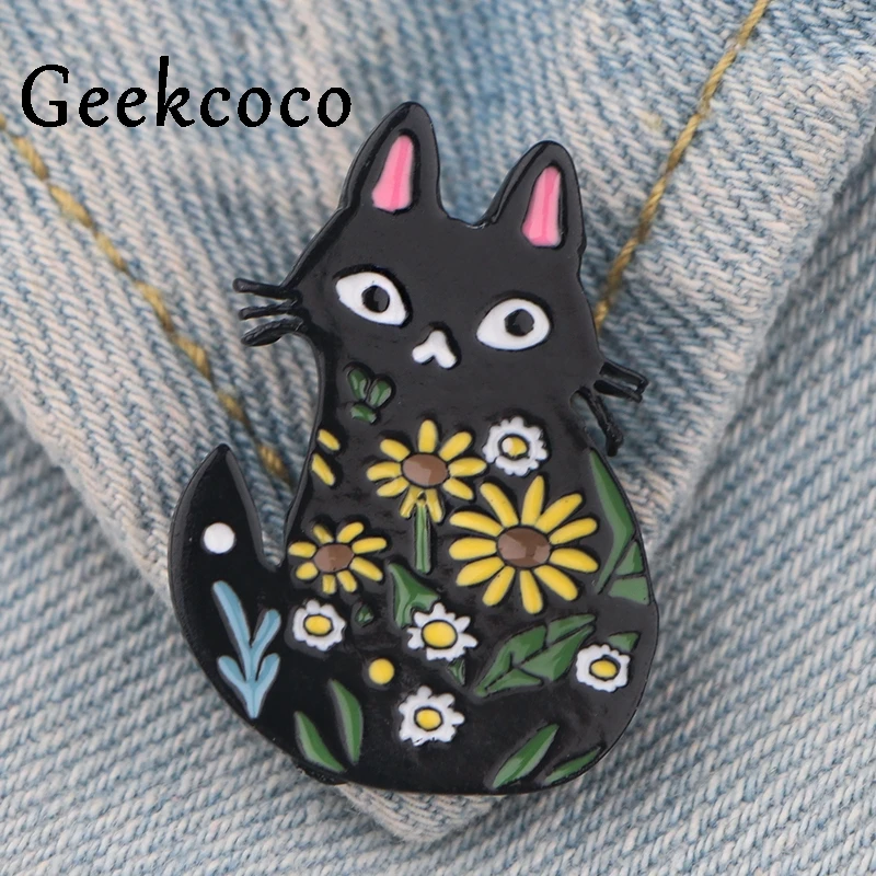 Кот мультфильм kawaii животное Броши эмалированные булавки медаль джинсовая нагрудная булавка для сумки, бейджи ювелирные изделия diy ремесло украшение J0692