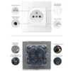 Wall Socket European 16A French Crystal Glass Panel Electrical FR Power Plug Grounded 1/2/3/4/5 Way Outlets for Bedroon Kitchen ► Photo 2/6