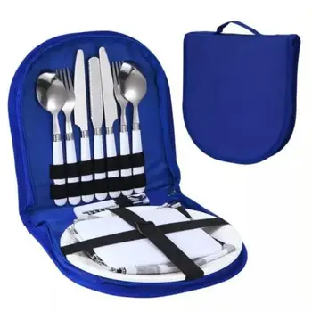 

14pcs Portable Stainless Steel Cutlery Set candle lit dinner Tableware Dinnerware Spoon Fork Knife for BBQ Travel Outdoors event