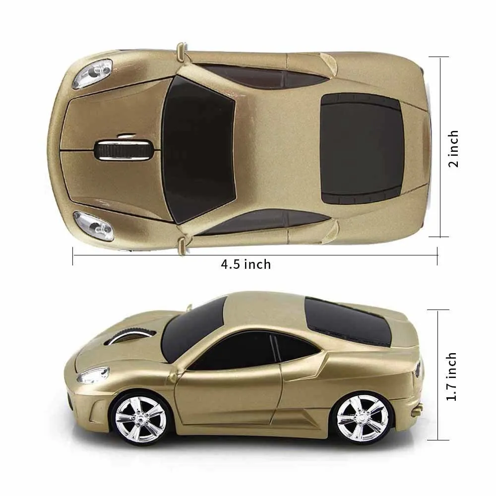 best pc mouse CHYI Wireless Optical Car Mouse 1600DPI USB Cool 3D Car Design Noble Gold Laptop PC Computer Game Mice Sem Fio For Kid's Gift white wireless gaming mouse