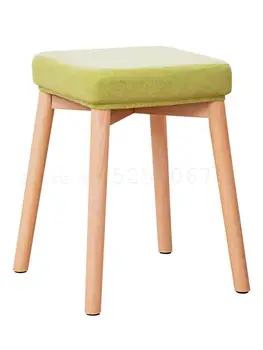 

Table square stool soft wood high stool home simple dressing stool Nordic fashion creative makeup stool