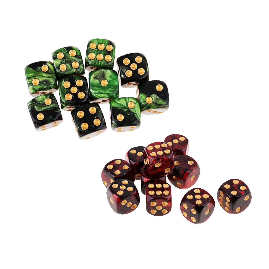 20 штук D6 кости 6 кубика для Подземелья и Драконы DND TRPG MTG игровые автоматы