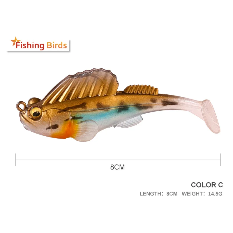 Cat Claw T-tail Fishing�Lure�Premium�Series�Fishing�Lure�Treble hook soft�Bait 14g 80mm Professional Fishing Full Water Laye Use