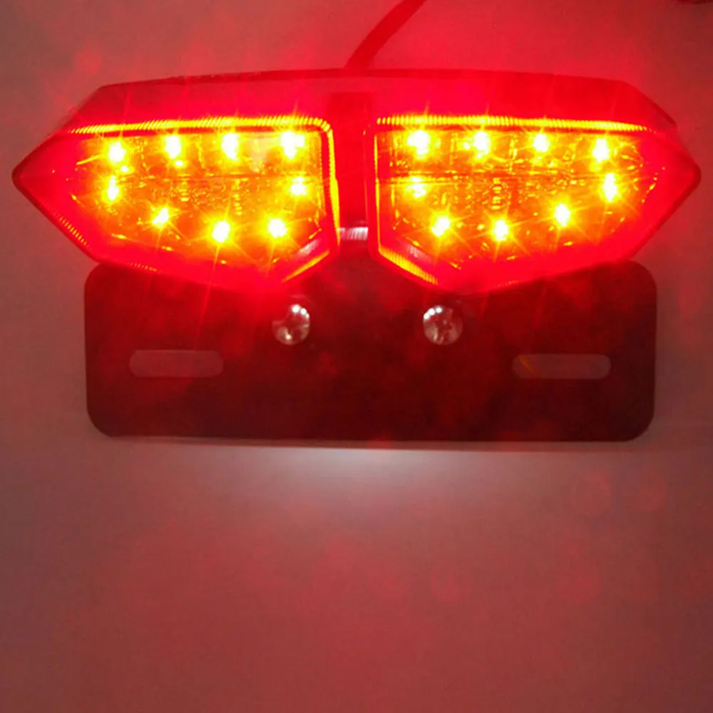 

12V Turn Signal Rear Brake Lights Motorcycle LED Taillight Motorbike License Plate Light Flasher For Honda Kawasaki