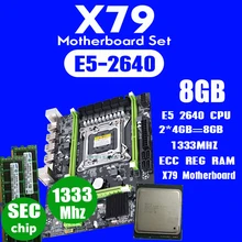Atermiter X79 moederbord set met LGA2011 combo Xeon E5 2640 CPU 2pcs x 4GB = 8GB geheugen DDR3 RAM 1333Mhz PC3 10600R PCI-E(China)