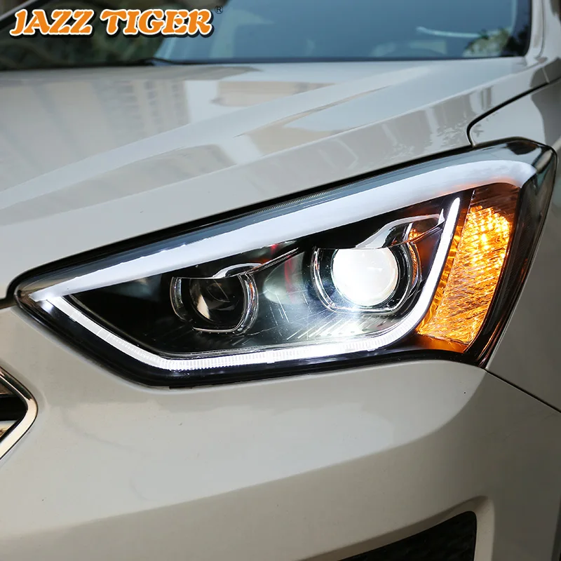 Автомобильный стайлинг фары для Hyundai IX45 2013 2016 Новая светодиодная фара Santa Fe DRL Hid