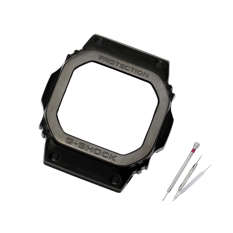 316L ремешок из нержавеющей стали и чехол для Casio DW5600 GW-5000 5035 GW-M5610 металлический ремешок стальной ремень инструменты РЕЛИЗ РЕМЕНЬ SIKAI - Цвет: Black case