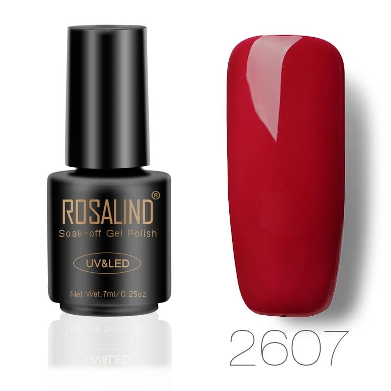 ROSALIND гель для ногтей Красный бриллиант блестящий гель Полупостоянный УФ все для маникюра гибридные лаки для дизайна ногтей - Цвет: RA2607
