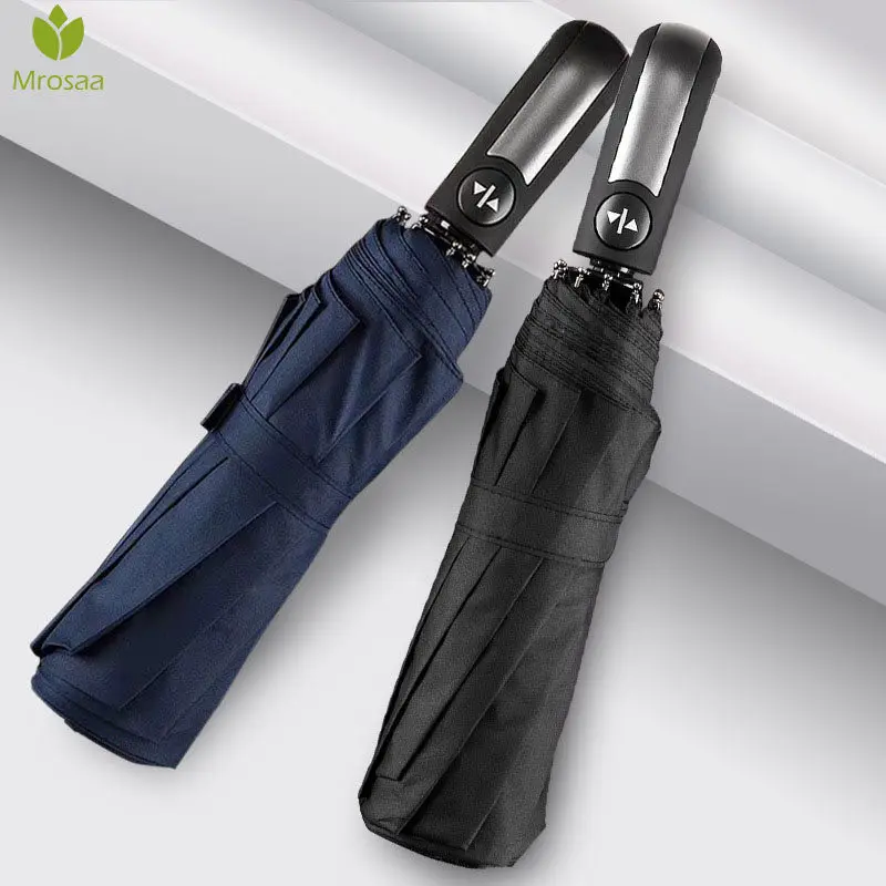 

Hot Wind Resistant Folding Automatic Umbrella Rain Women Auto Luxury Big Windproof Umbrellas Rain For Men Black Coat 10K Parasol
